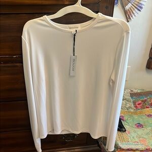 Prologue White Fitted Long Sleeve T-Shirt